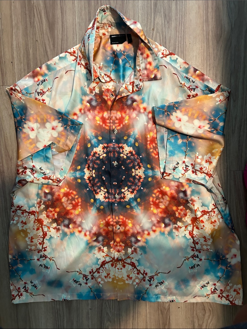 ASOS Multi-Color Abstract Floral Button-Up Shirt Jacket - Picture 3 of 3